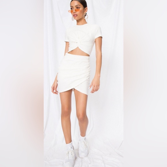 Superdown Maureen Jersey Mini Dress in White- Size S - Picture 3 of 3